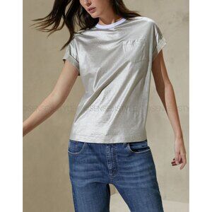 Brunello Cucinelli Metallic T Shirt Women Top Blouse Size S